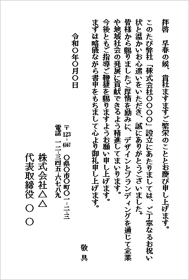 テンプレート3：ハガキ