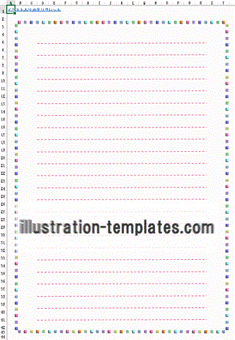 Excelで作成したタイルのフレームのおしゃれな便箋