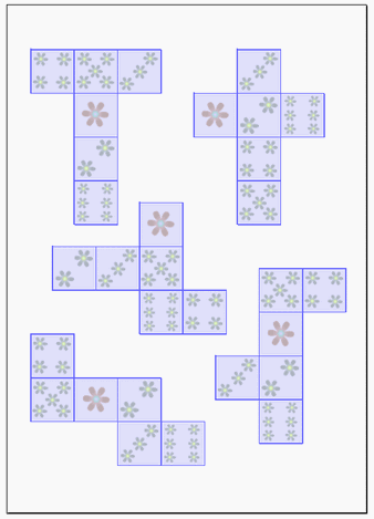 Excelで作成したサイコロ・正六面体の展開図
